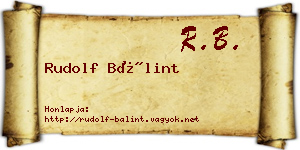 Rudolf Bálint névjegykártya
