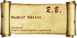 Rudolf Bálint névjegykártya